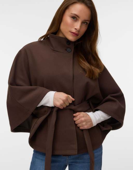 Vero Moda Cape in chocolate brown, 3 of 5