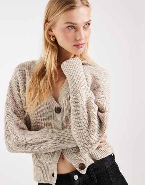 Vero Moda - Cardigan a coste spesse con bottoni color moonrock mélange - view 1