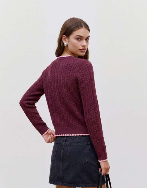 Vero Moda Cardigan couleur bordeaux, 2 de 5
