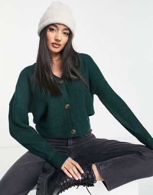 Vero Moda knitted cardigan in green - ASOS Price Checker