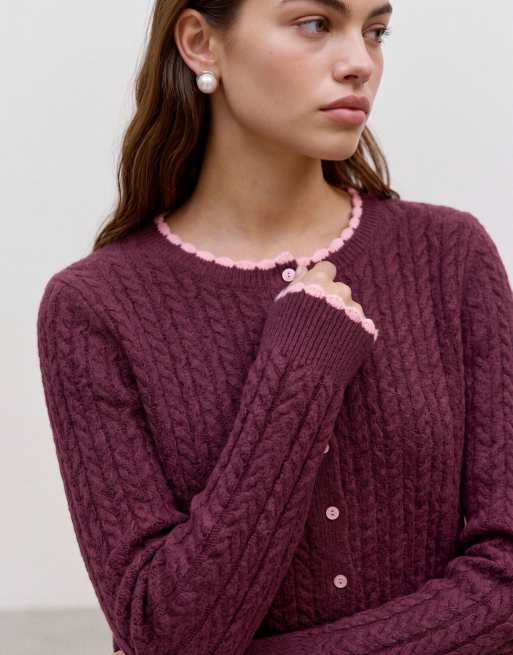 Vero Moda Cardigan in tawny port, 4 of 5