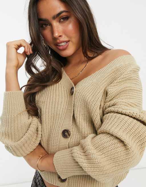 Vero Moda cardigan with sleeves in beige | ASOS