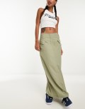 Vero Moda cargo midi skirt in stone-Neutral