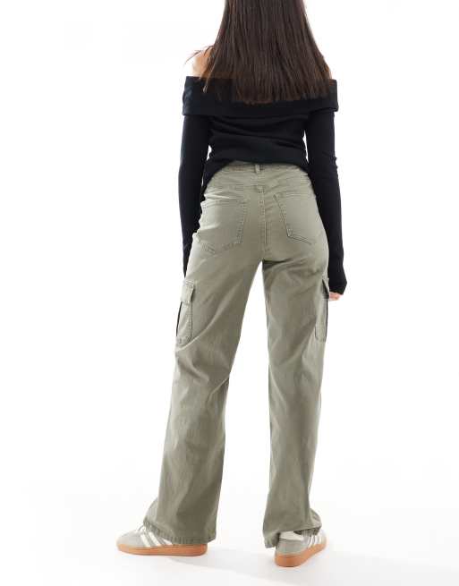 Vero Moda – Cargohose in Efeugrün mit weitem Bein, 2 von 5