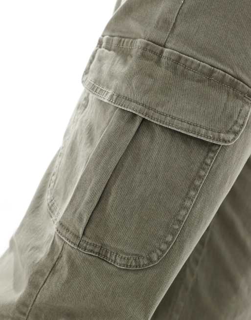 Vero Moda – Cargohose in Efeugrün mit weitem Bein, 3 von 5