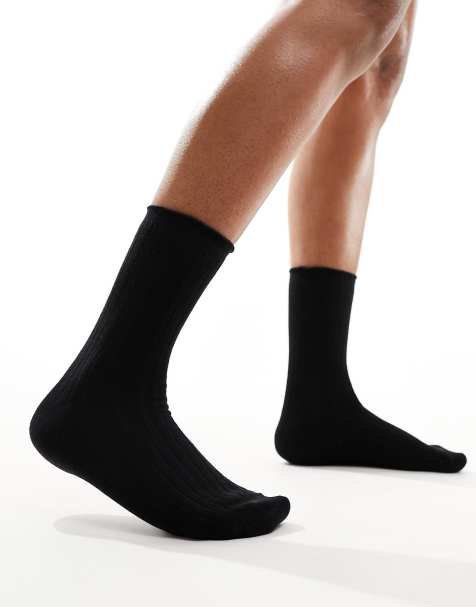 Vero Moda - Chaussettes côtelées à volants - Noir - view 1