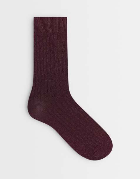 Vero Moda chaussettes côtelées bordeaux - view 1