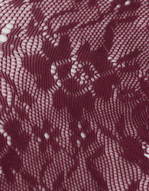 Vero Moda chaussettes transparentes à bord ondulé bordeaux, 2 de 3