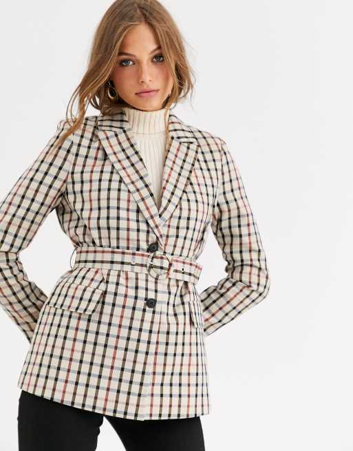 Vero Moda checked blazer with belt ASOS