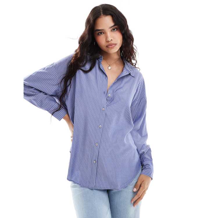 Chemise Tunique Bleu Marine à Rayures - Taille 42 Grande Taille - Manches Longues - Neuf Avec étiquettes
