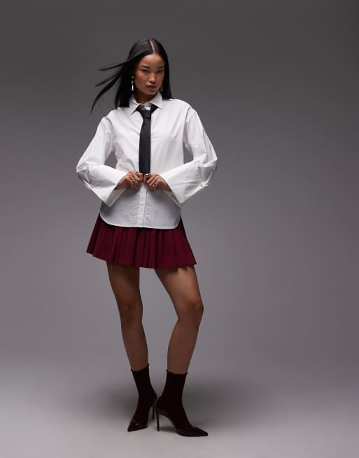 Vero Moda - Chemise oversize et raide au toucher à poignets larges - Blanc, 2 de 4