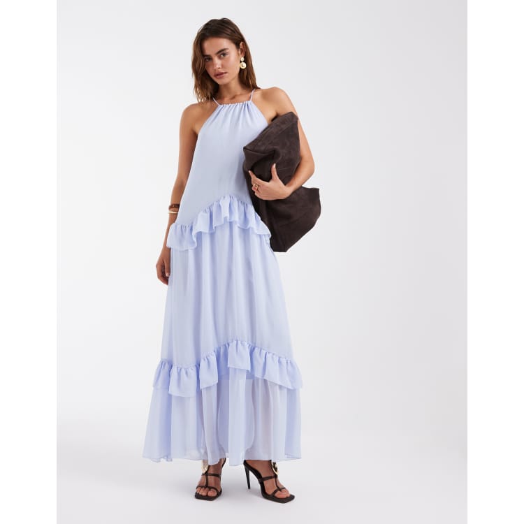 chinese dress ladies purple chiffon maxi dress, prom wedding dress 2179 – Xiaolizi main image 1