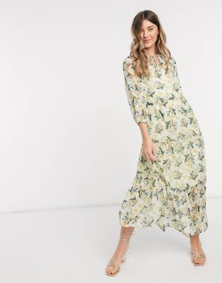 cream chiffon maxi dress