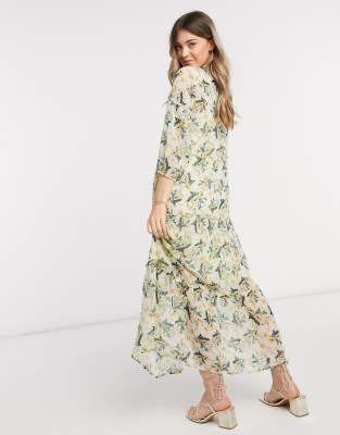 cream chiffon maxi dress