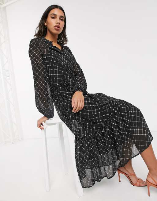 Chiffon midi cheap shirt dress