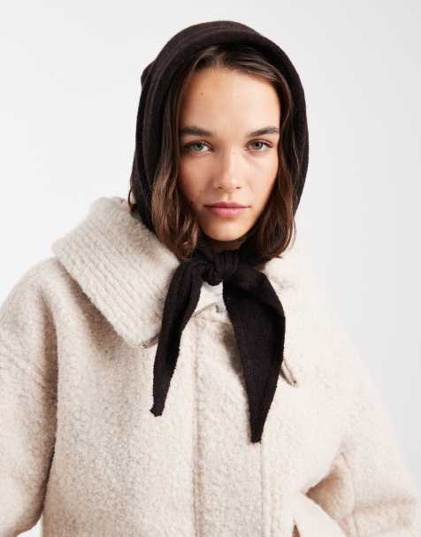 Vero Moda – Chokladbrun, melerad, supermjuk, triangelformad scarf i ullblandat tyg - view 1