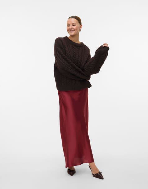 Vero Moda – Chokladbrun, stickad pullover - view 1