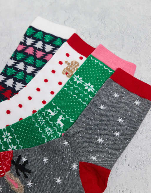 Vero Moda christmas 4 pack socks in multicolor, 3 of 3