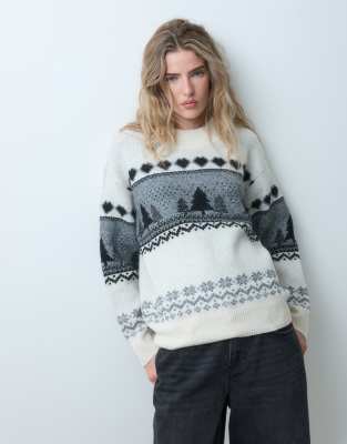 Vero Moda Christmas Tree Fair Isle High Neck Sweater In Multi