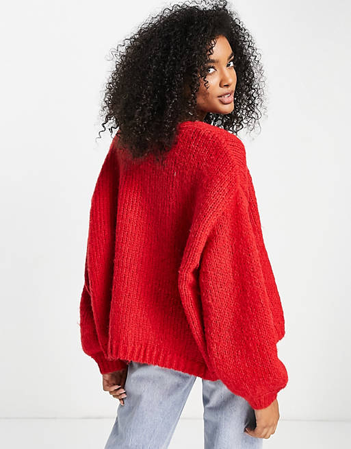 Jumpers & Cardigans Vero Moda chunky cardigan in red 