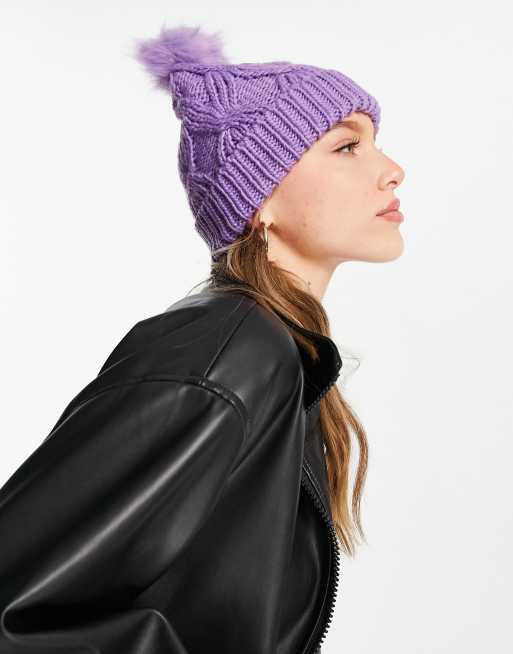 Purple cheap bobble hat