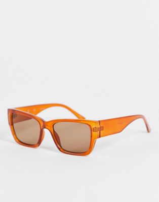 Vero Moda chunky square sunglasses in caramel