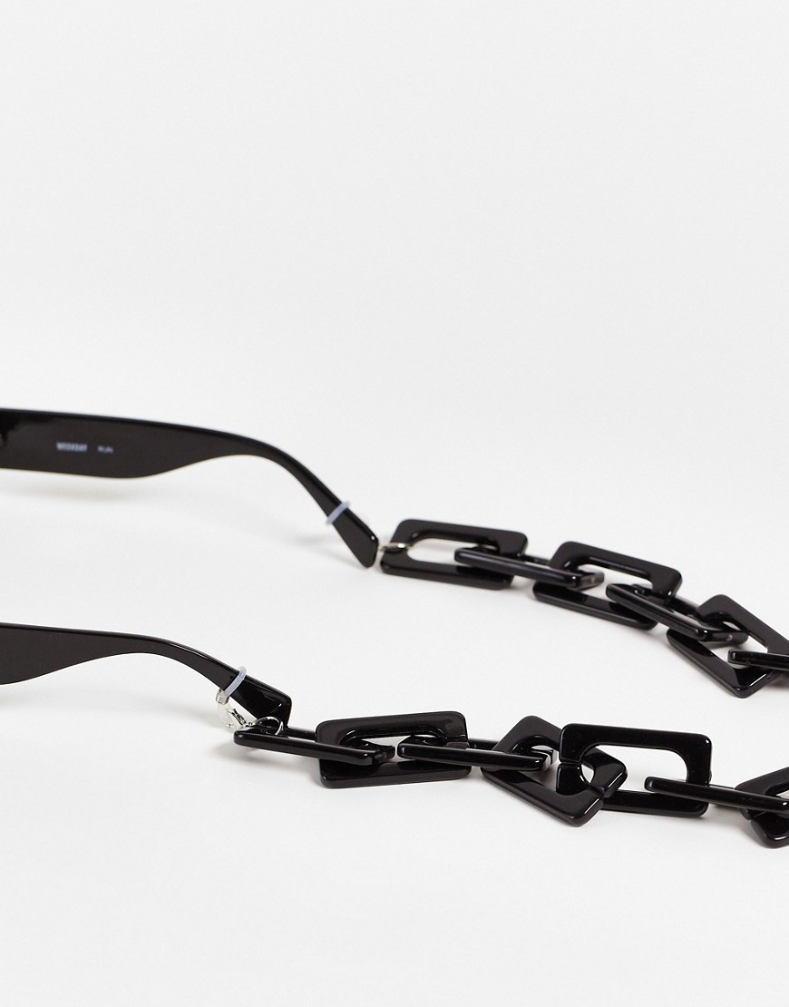 Vero Moda chunky sunglasses chain in black