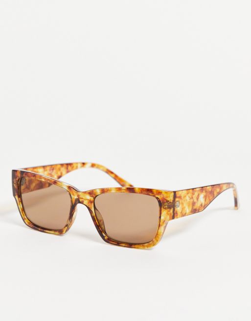 Vero Moda chunky sunglasses in pale tortoiseshell