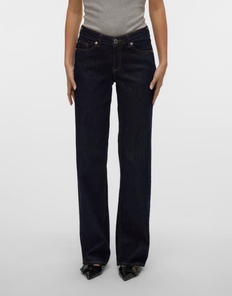 Vero Moda Wide-fit jeans in dark blue denim