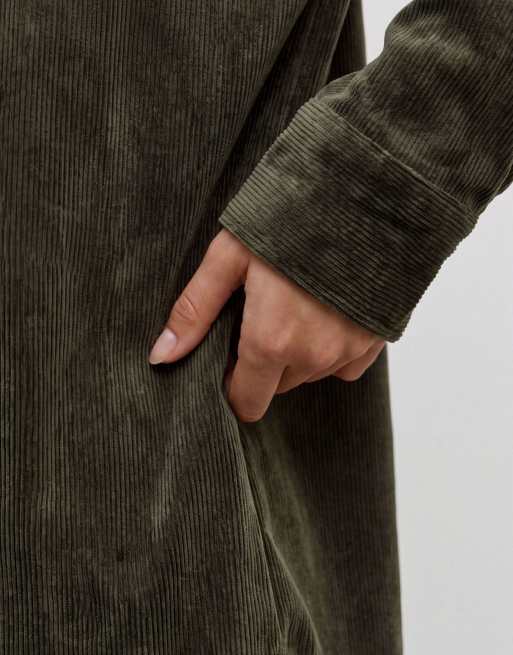 Vero Moda – Ciemnozielona sztruksowa koszula, 4 z 5