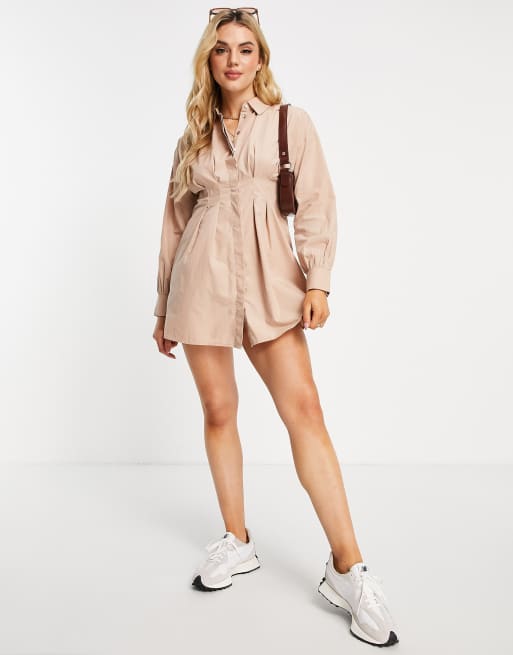 Camel shop shirt dress