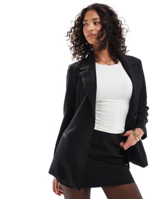 Vero Moda Cinched Waist Blazer In Black