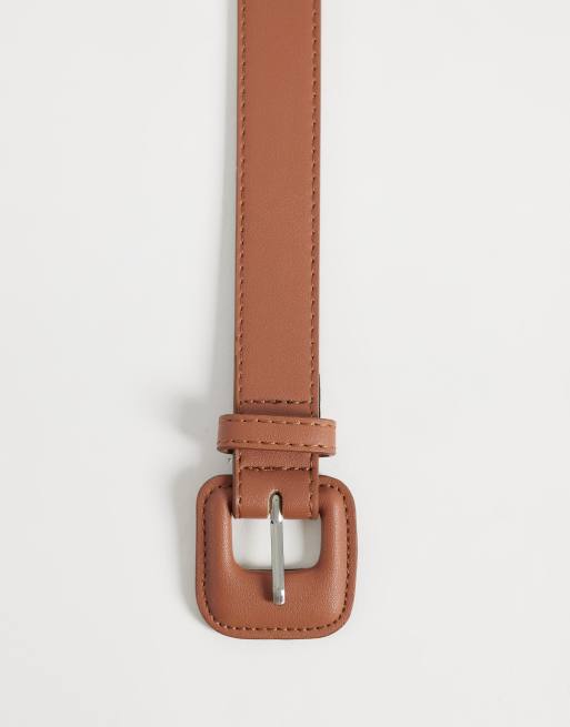 Vero Moda - Cintura marrone cognac con fibbia grande, 2 di 3