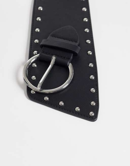 Vero Moda - cinturón negro con tachuelas para la cintura, 3 de 3