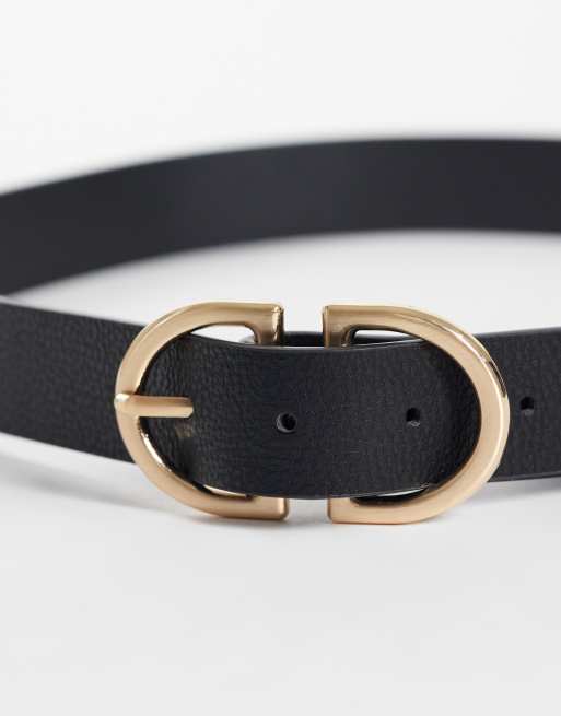 Vero Moda - cinturón revestido con herrajes de oro cepillado en negro, 2 de 3