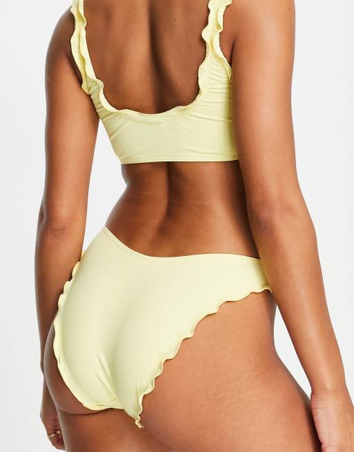 Vero Moda - Citrongul bikinitop med flæsedetaljer, 2 af 4