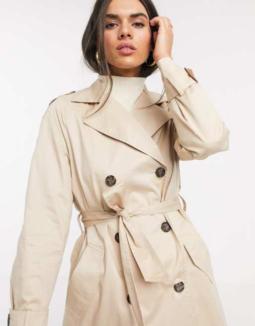 Monetære Korrekt foretrækkes Vero Moda classic trench coat in beige | ASOS