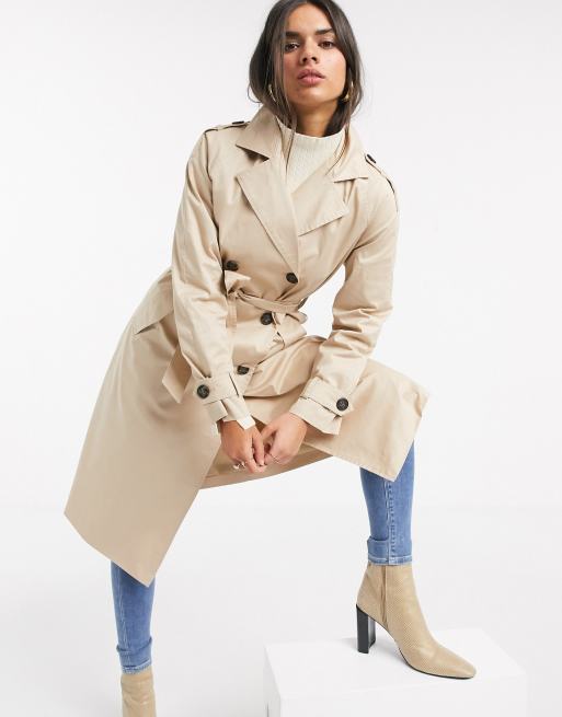 Vero moda trench coat beige sale