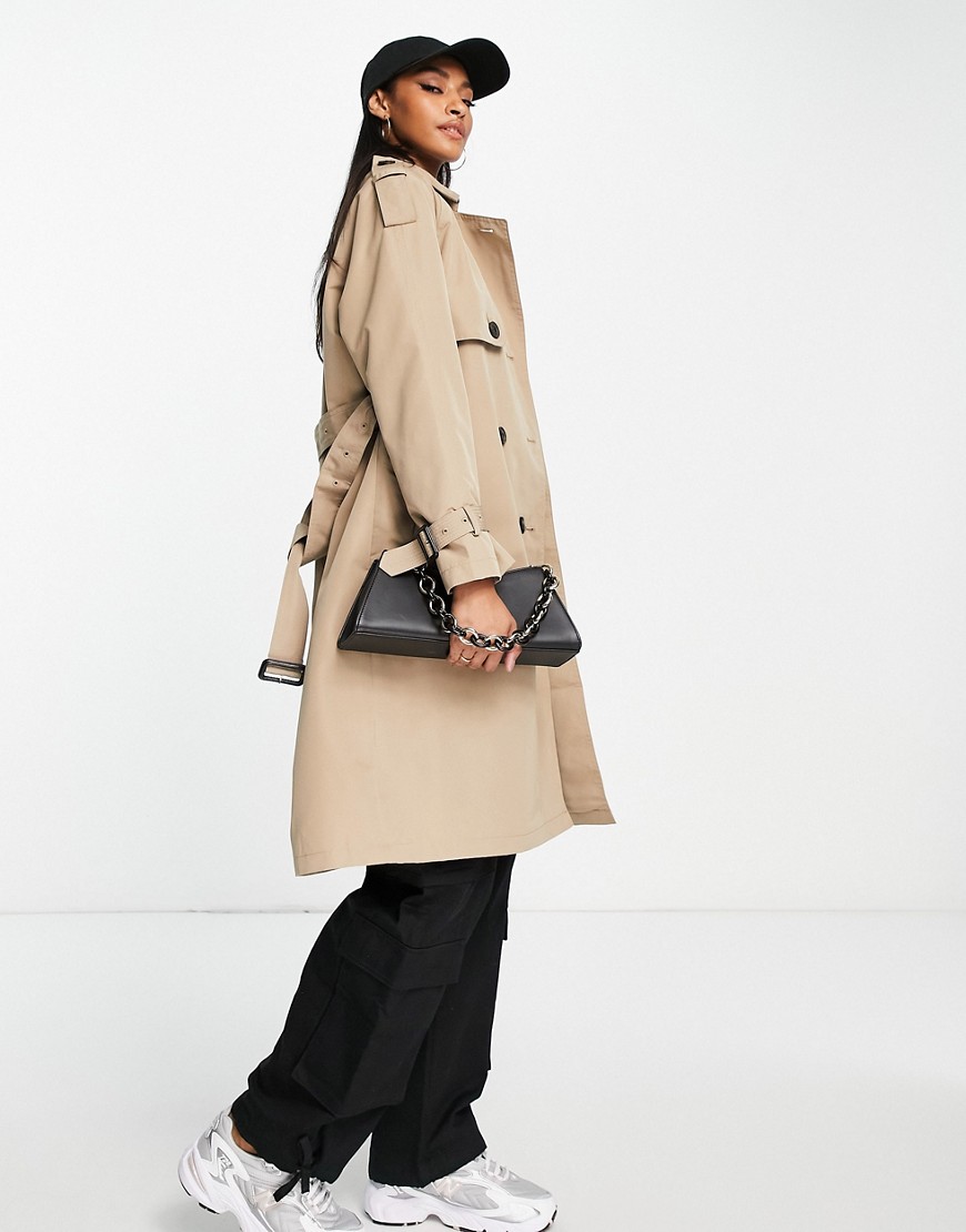 Vero Moda classic trench coat in camel-Neutral