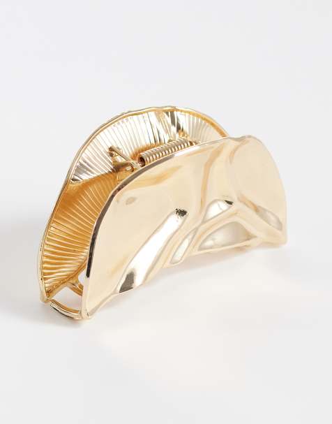 Vero Moda claw hair clip in gold tone - view 1