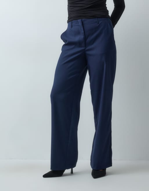 Vero Moda co-ord set met wijde pijpen in navy, 2 van 5