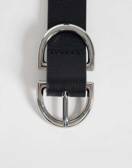 Vero Moda coated belt with silver hardware in black, 3 of 3