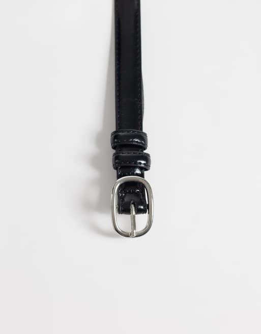 Vero Moda coated belt with silver hardware in black, 3 of 3