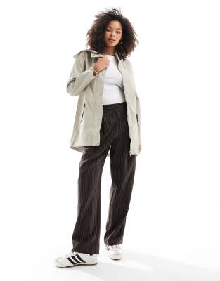 Vero Moda Coated Rain Jacket With Hood In Neutral