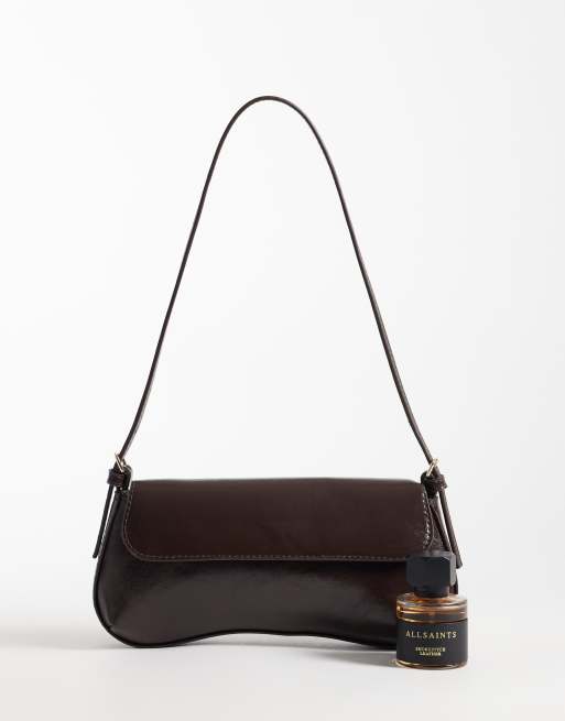 Vero Moda coated shoulder bag in chocolate brown, 4 of 4
