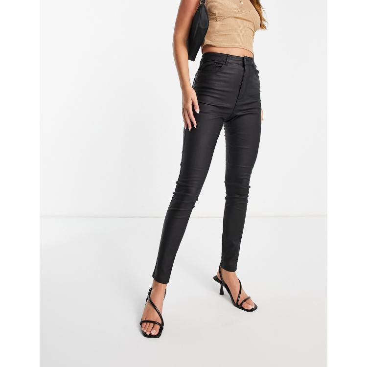 Lave Alert udsende Vero Moda coated skinny jeans in black | ASOS