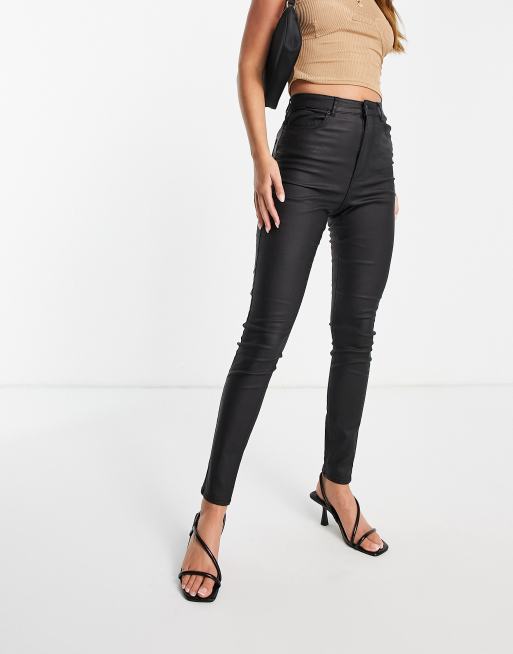 Coated black 2025 skinny jeans