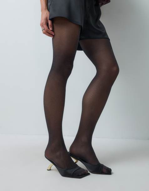 Vero Moda collant neri con dettagli glitter - view 1
