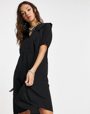 Vero Moda collar detail dress in black - ASOS Price Checker