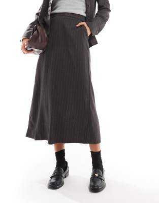 Vero Moda Column Maxi Skirt In Gray